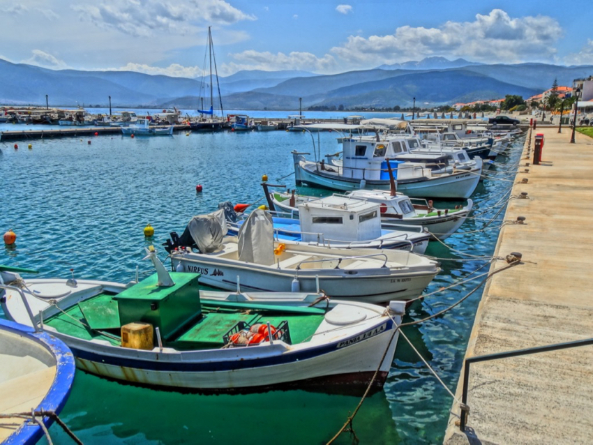 Fishing boats in Astros, Greece