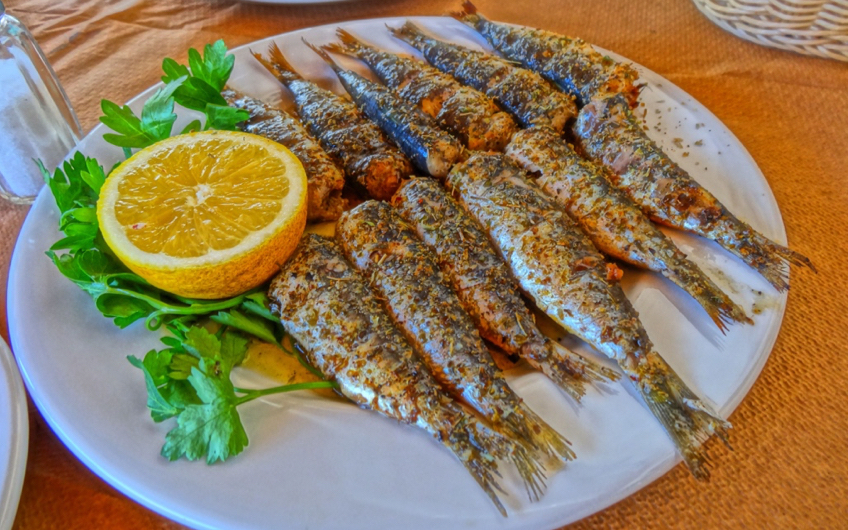 Grilled sardines