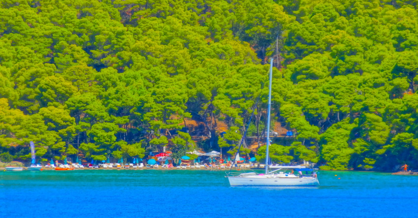Sailboat in Poros, Greece