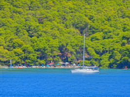 Sailboat in Poros, Greece