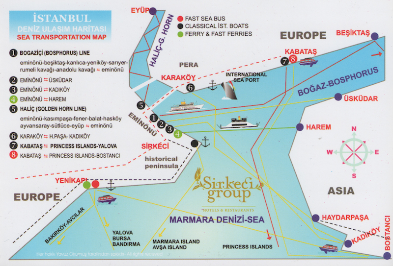 Istanbul ferry map
